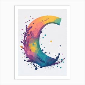 Colorful Letter C Illustration Art Print