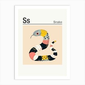 Animals Alphabet Snake 2 Art Print