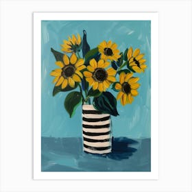 Sunflowers In A Vase 30 Art Print