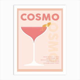 Peach Cosmo Cocktail Art Print