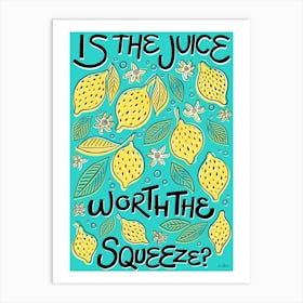 Lemon Squeeze Kitchen/Dining Art Print Blue Art Print