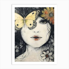 Butterfly Girl 02 Art Print