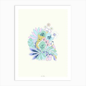 Tropical Jungle Leopard, Bird and Snake Art Print