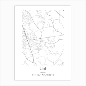 Lint,Belgium Minimalist Map Art Print