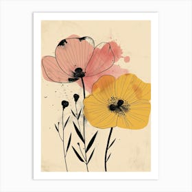 Cardiff Flower Market Boho Minimalist Style Art Print