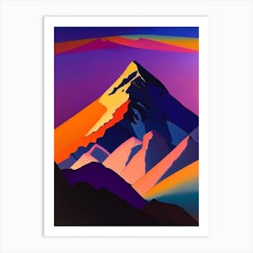 Mountain Dusk Abstract Art Print