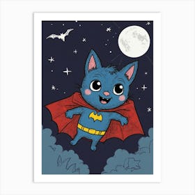 Batman Cat Art Print