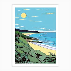 Minimal Design Style Of Byron Bay, Australia 2 Art Print