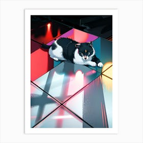 Cat On The Floor Art Print