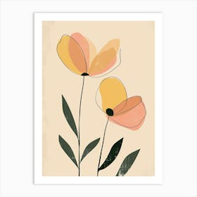 Chiang Mai Flower Market Boho Minimalist Style Art Print