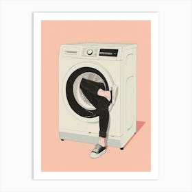 Waiting time at Washing Machine Art Print