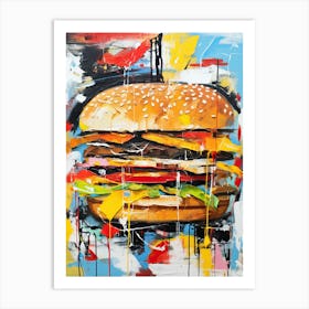 Burger 3 Basquiat style Art Print