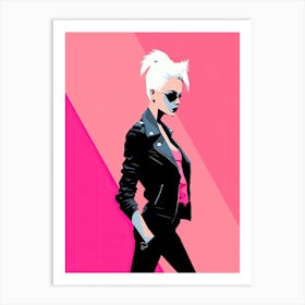 Minimalist Pink Punk Queen Art Print