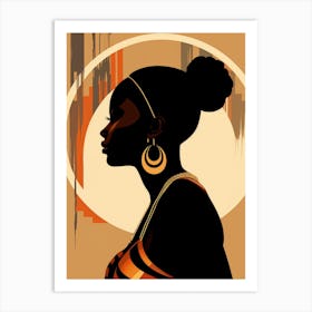 Silhouette Of African Woman 11 Art Print