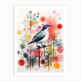 Bird Painting Collage Dipper 4 Art Print