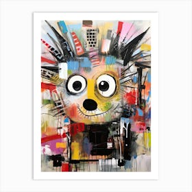 Vibrant Vignettes: Hedgehog Basquiat style Art Print