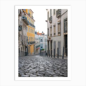 A street in Bairo Alto in Lisbon, Portugal - summer street and travel photography by Christa Stroo Photography. Art Print