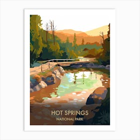 Hot Springs National Park Travel Poster Illustration Style 2 Art Print