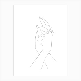 Hands Together Line Art Print