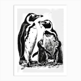 King Penguin Feeding Their Chicks 1 Art Print