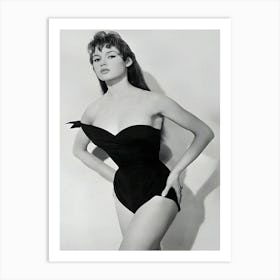 Brigitte Bardot Posing In Bathing Suit Art Print