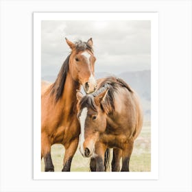 Brown Horses Art Print