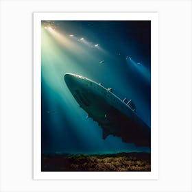 Submarine In The Ocean-Reimagined 13 Art Print