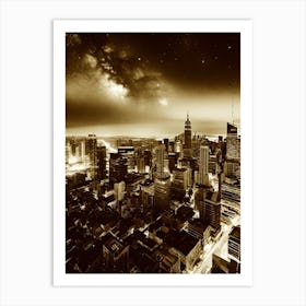 Cityscape At Night 18 Art Print