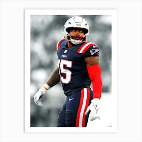 Ezekiel Elliott New England Patriots Portrait Art Print