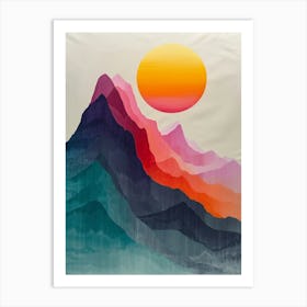 Sunset In The Mountains 35 Art Print