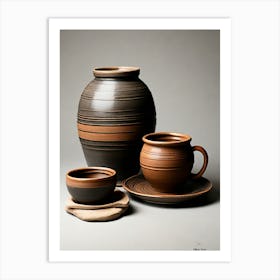 Pots And Saucers Art Print