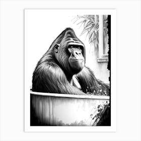 Gorilla In Bath Tub Gorillas Graffiti Style 1 Art Print