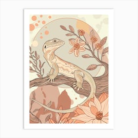 Gecko Abstract Modern Illustration 7 Art Print