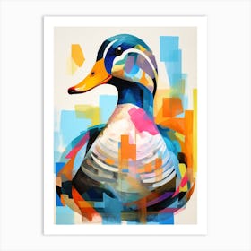 Bird Painting Collage Duck 3 Art Print