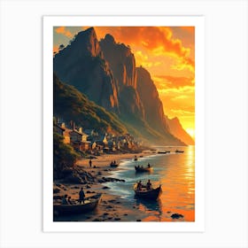 Sunset By The Sea Art Print