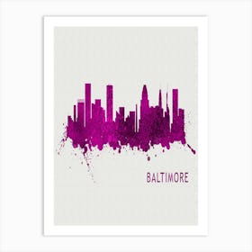 Baltimore Maryland City Purple Art Print