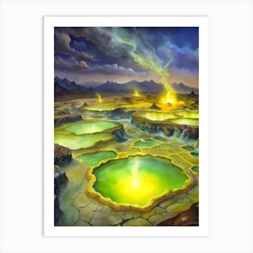 A Glowing Image Of The Danakil Depression S Neon S Art Print