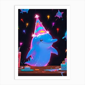 Birthday Dolphin 2 Art Print