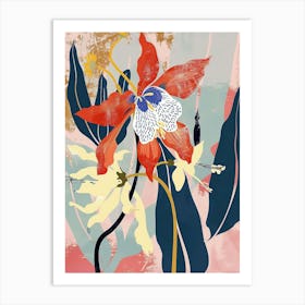 Colourful Flower Illustration Columbine 4 Art Print