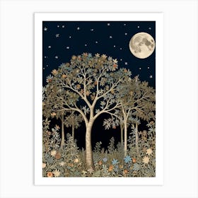 Moonlight In The Forest Style William Morris 8 Art Print