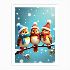 Christmas Birds Art Print