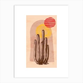 Artistic Saguaro Cactus Design 2 Art Print