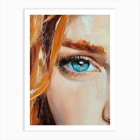 Red Haired Girl With Blue Eyes Art Print