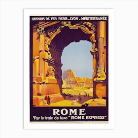 1921 Rome Travel Poster, Roger Broders Art Print