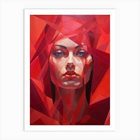 Abstract Geometric Lady Portrait 5 Art Print