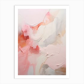Muted Pink Tones, Abstract Raw Painting 6 Art Print