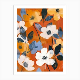Orange Flowers Canvas Print Art Print
