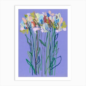 Abstract Purple Flowers  Art Print