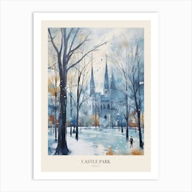 Winter City Park Poster Castle Park Bristol 1 Art Print