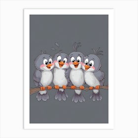 Birds On A Branch 8 Art Print